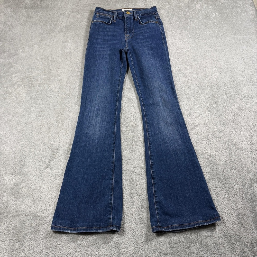 FRAME Jeans Womens 24 Blue Le High Flare High Rise Medium Wash Flared Denim